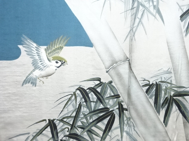 JAPANESE KIMONO / ANTIQUE MENS HAORI / SILK / TSUMUGI / SPARROW (lining)